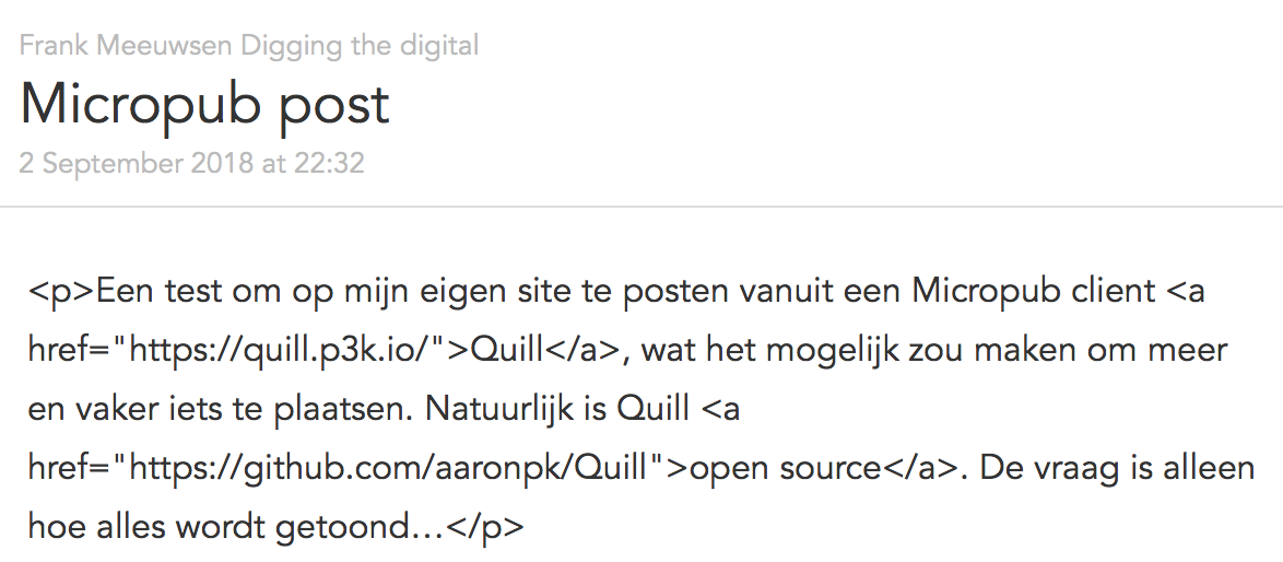 It does show HTML MarkUp Though Interdependent Thoughts