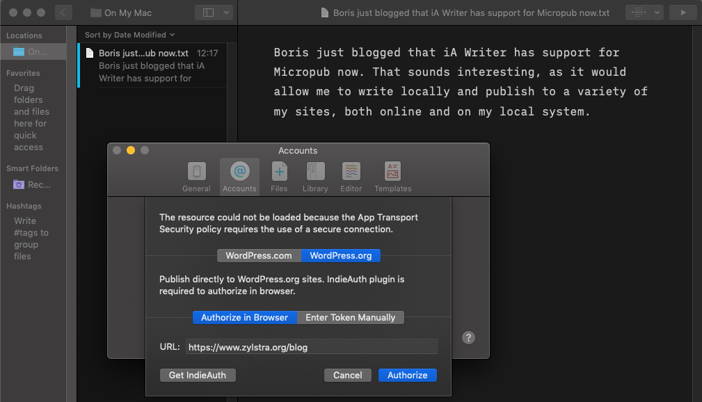 ia writer wordpress
